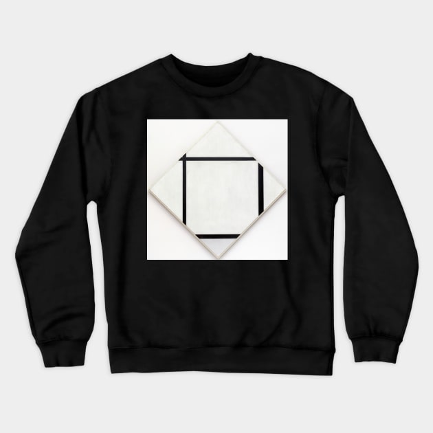 Tableau I Lozenge with Four Lines and Gray by Mondrian Crewneck Sweatshirt by MurellosArt